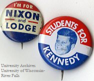 Kennedy and Nixon political buttons, 1960