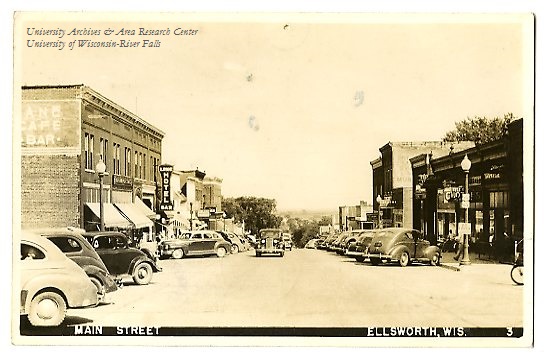 Main Street, Ellsworth, Wisconsin, ca. 1946
