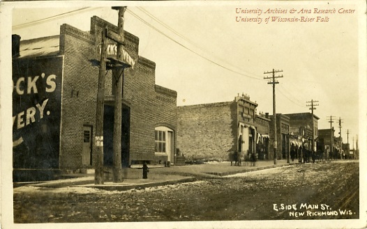 East side of Main Street, New Richmond, Wisconsin, ca. 1908
