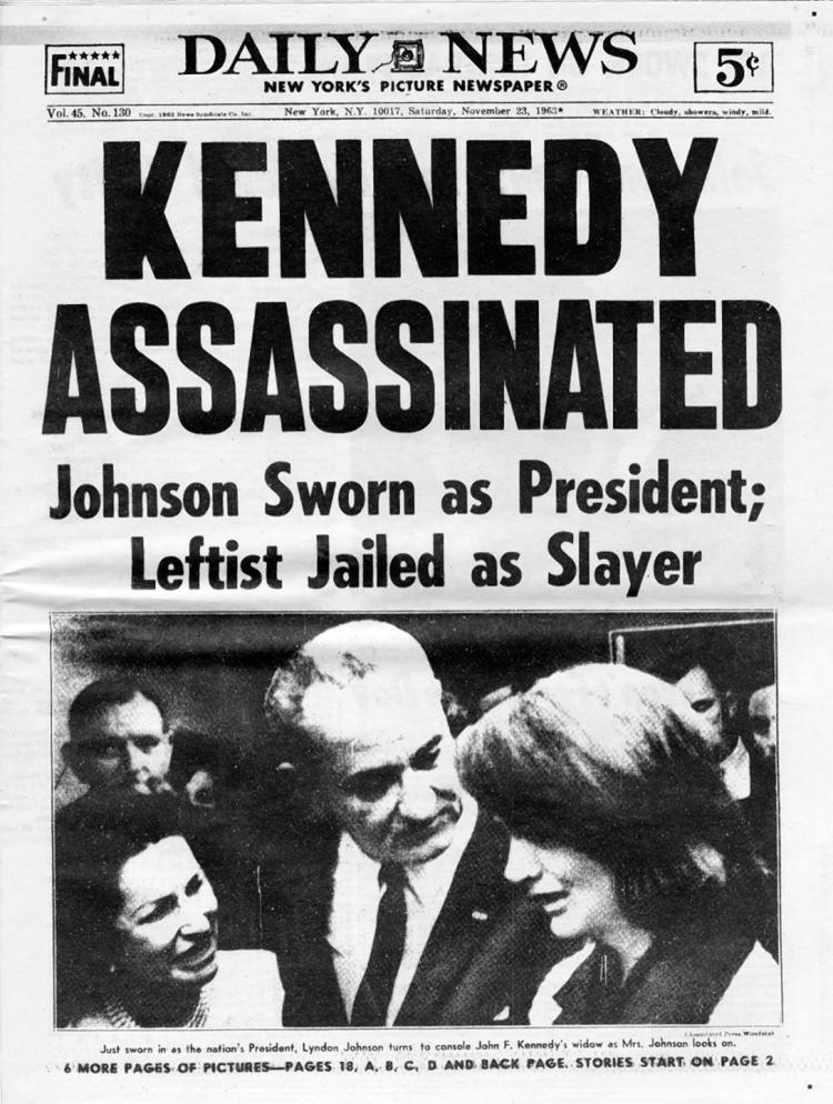Kennedy Assassinated, New York Daily News headline on November 23, 1963