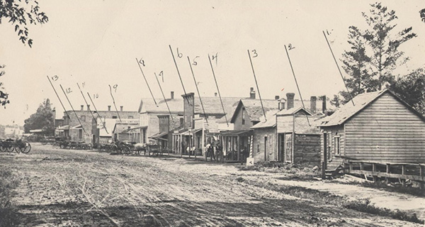 Main Street, River Falls, ca. 1870 (west side of Main Street facing south) Building ID List