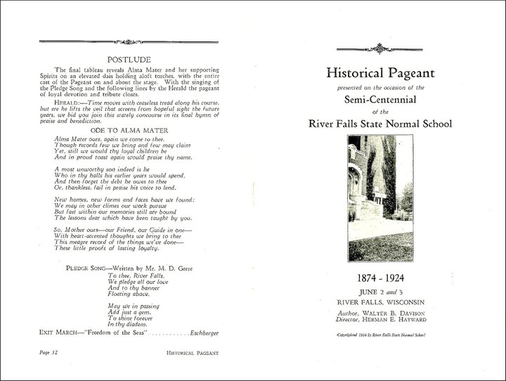Pledge Song in Historical Pageant Program