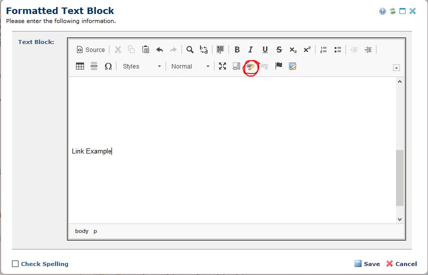Adding Links In Text block