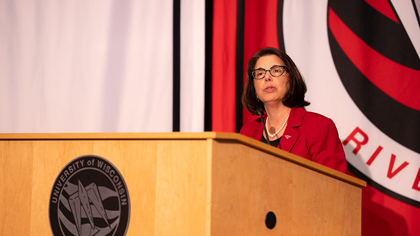 UW-River Falls Chancellor Maria Gallo presents to the UW System Board of Regents 