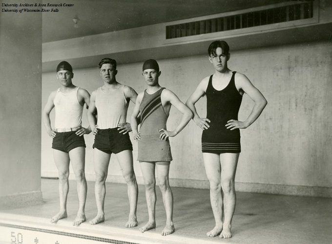 Winners of a 1929 swimming competition held in the North Hall pool
