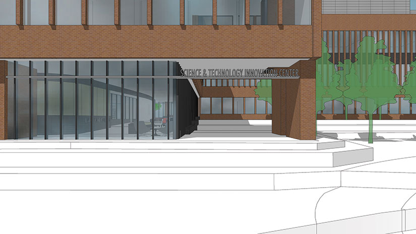 SciTech rendering south entrance