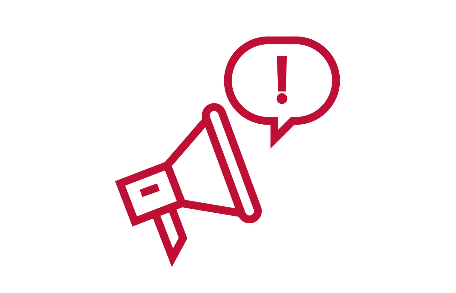 red icon of a megaphone