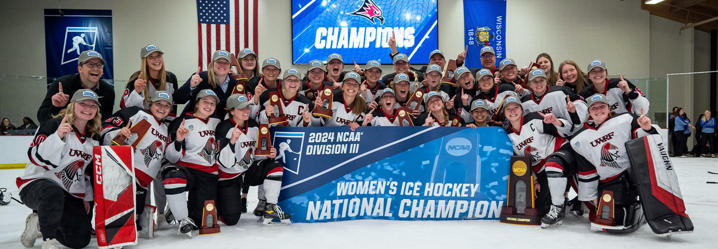The UWRF womens hockey team wins the NCAA D3 ice hockey championship on March 17th, 2024/