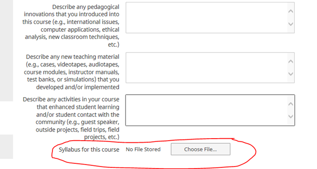 Activity Insight Scheduled Teaching Loading a Syllabus