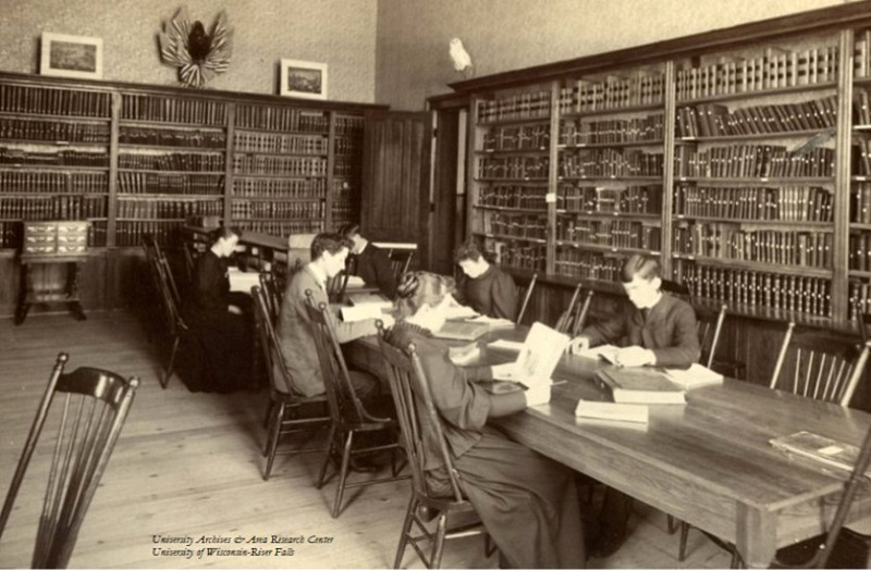 Library in South Hall, ca. 1893