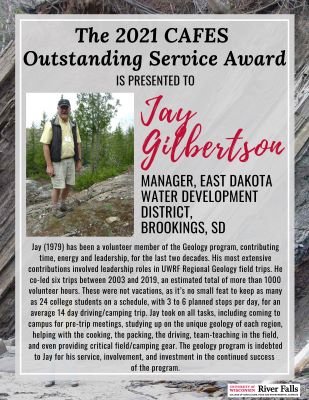 Jay Gilbertson Service Award 2021w