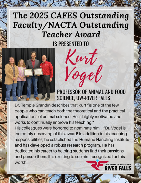 The 2025 CAFES Outstanding FacultyNACTA Outstanding Teacher Award