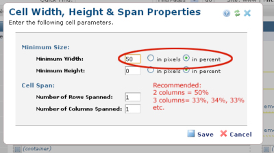 Select Cell Width