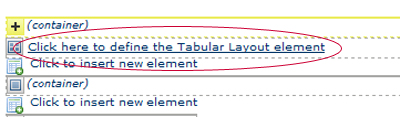 Define Tabular Layout