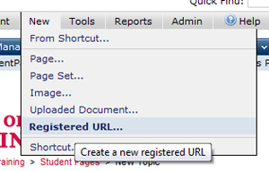 Create New Registered URL