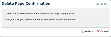 Delete Page Confirmation