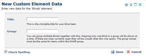 Blinds Enter Title and Group