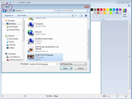 Open an Image in Paint