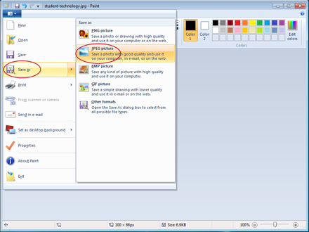 Save As in Paint