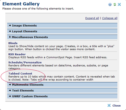 Tabbed Content