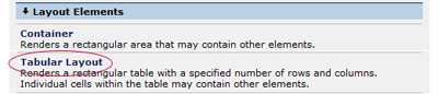 Tabular Layout