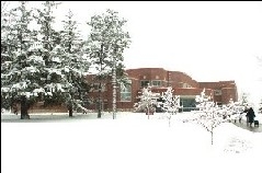Wyman Education Building Winter Snow