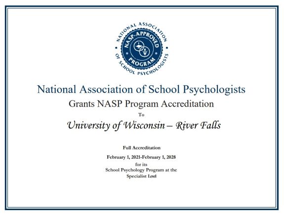 NASP accreditation certificate