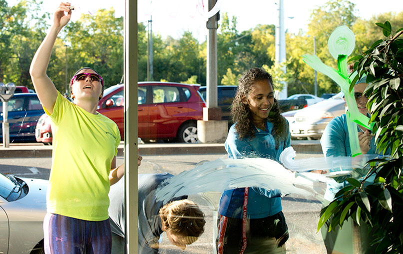 Painting Windows for Homecoming 102013