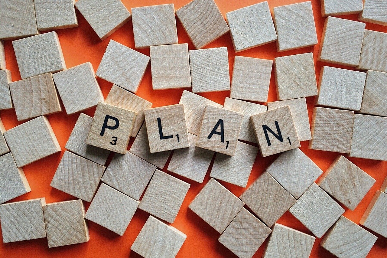Plan spelled with tiles