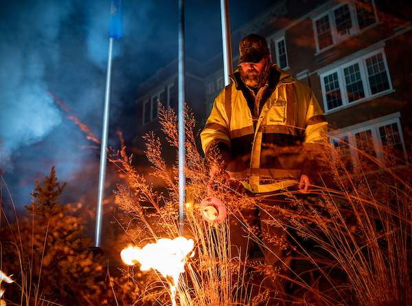 Cascade Avenue and campus controlled burn