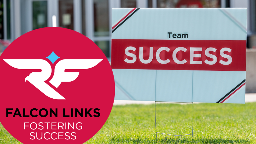 Falcon Links Fostering Success logo and sign that says team success 