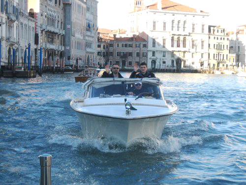 Petkov group on boat in Sienna, Italy