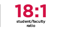 18 to 1 student/faculty ratio