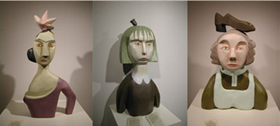 Three Female Saints, library exhibition 2002.