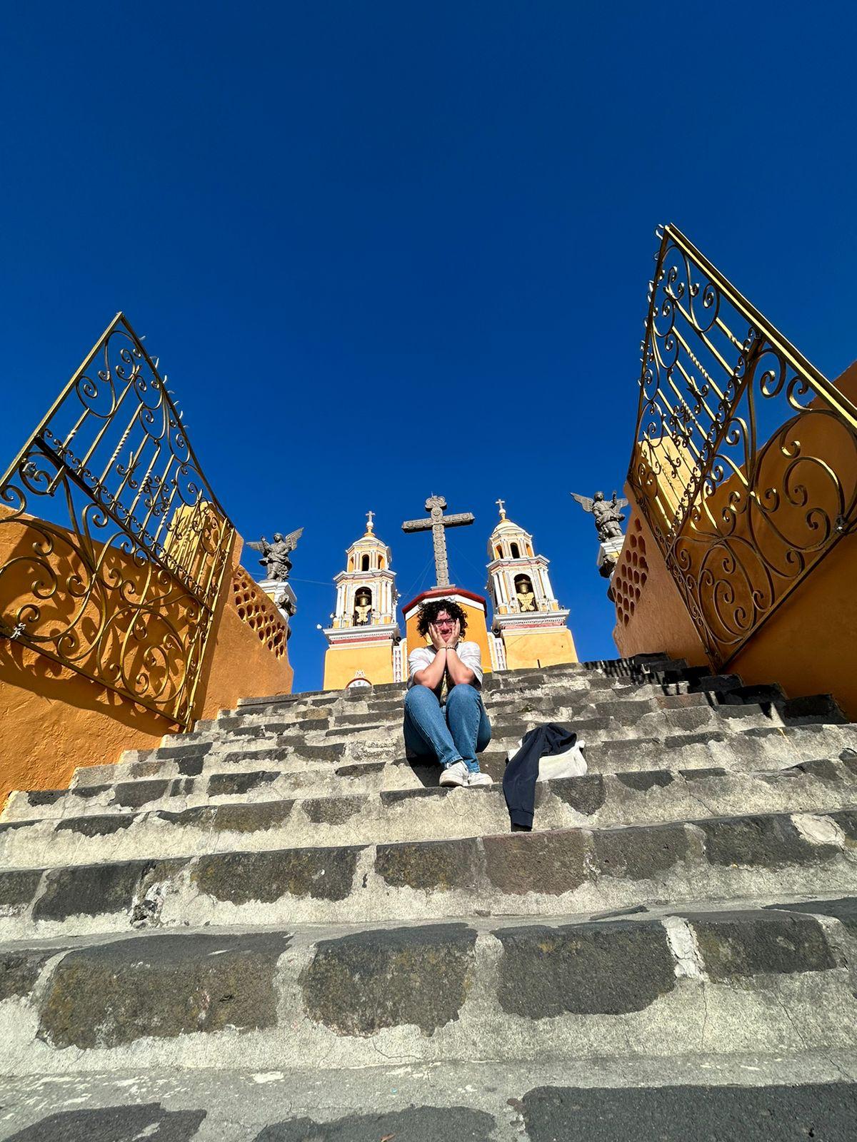 On the steps