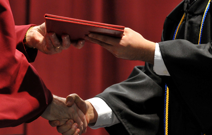 Receiving that well-earned diploma at UWRF!