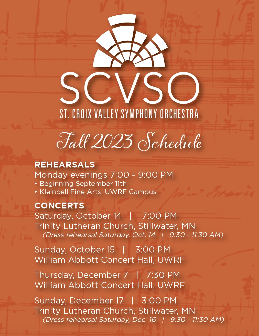 SCVSO Schedule - F23