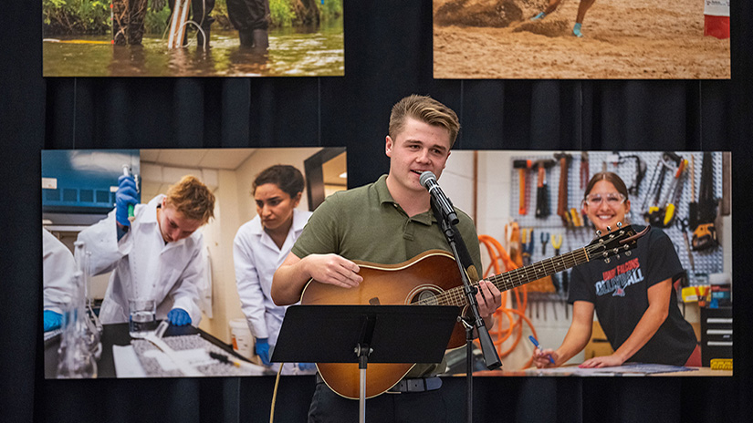 Blake Zak performs at the Scholarship Recognition Event and Donor Social Oct