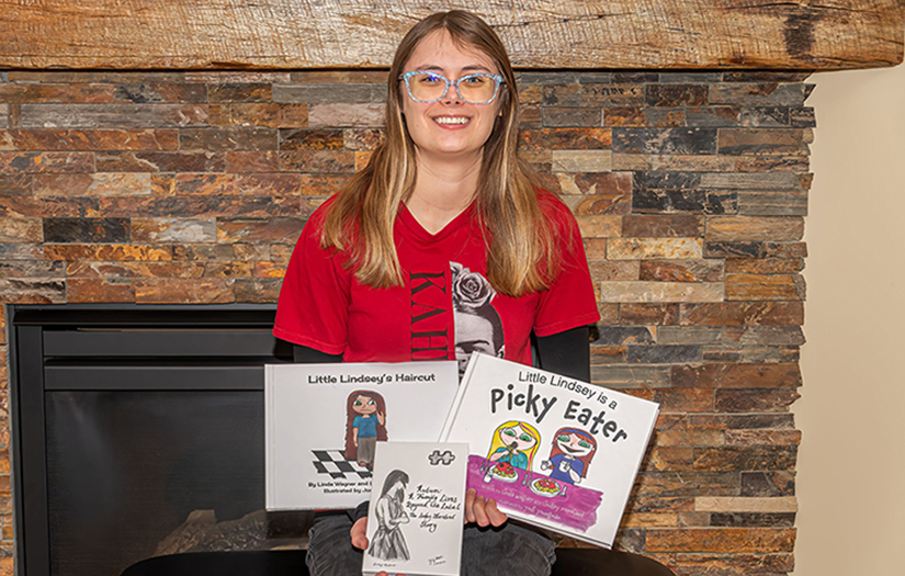 Lindsey Moreland with books