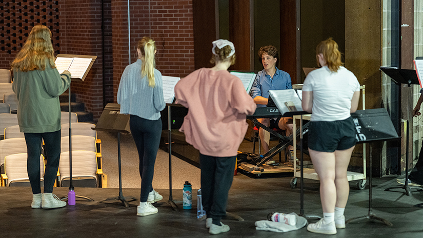 Students practicing for Lucette community musical