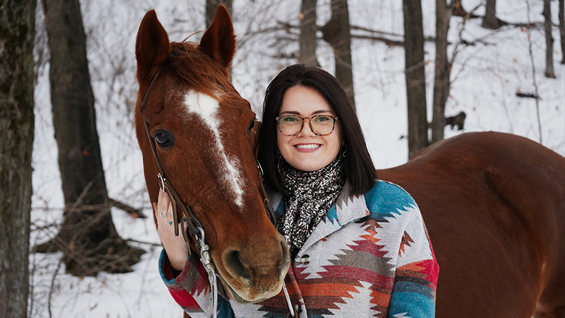 Naomi Dolton with a horse