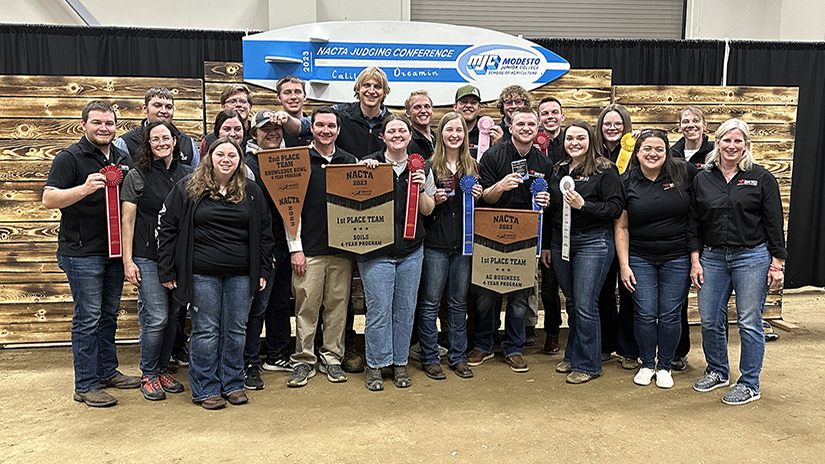Members of the UWRF College of Agriculture, Food and Environmental Sciences won multiple team and individual awards recently at the NACTA Student Judging Contest 