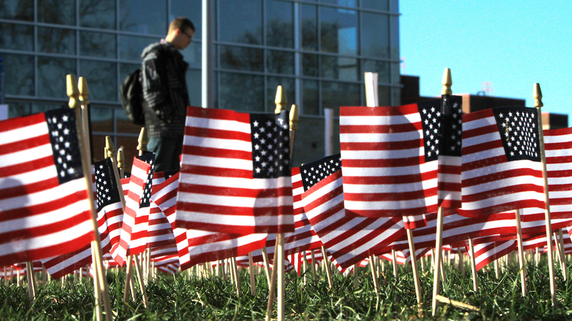 veterans flag display