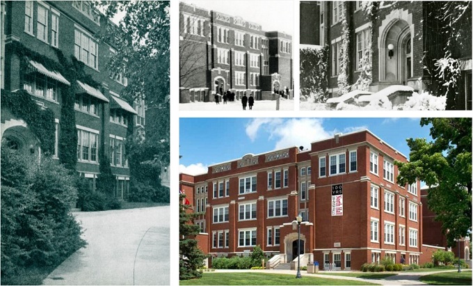 Four views of North Hall over the years