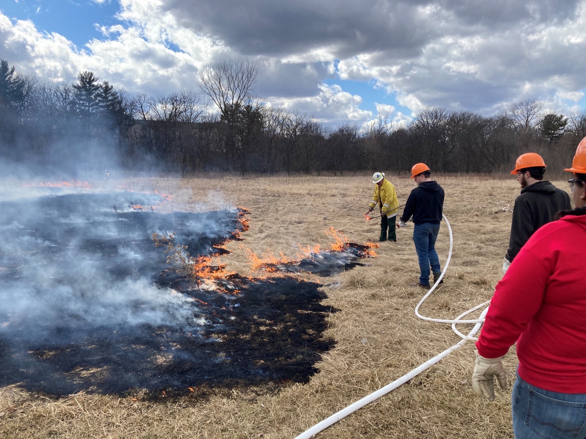 Students on prescribed burn