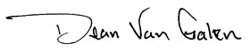 Dean Van Galen signature