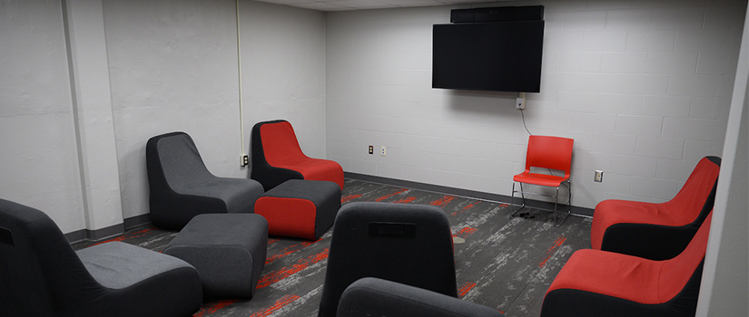 May hall media room includes seating and a television