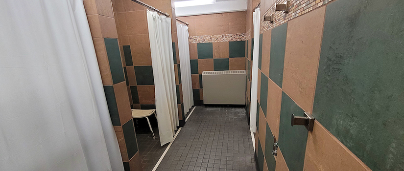 Prucha Hall individual shower stalls