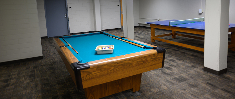 Prucha basement recreation includes a pool table and ping pong table