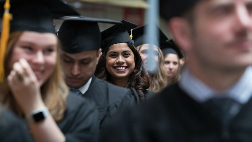 Graduate student at Commencement